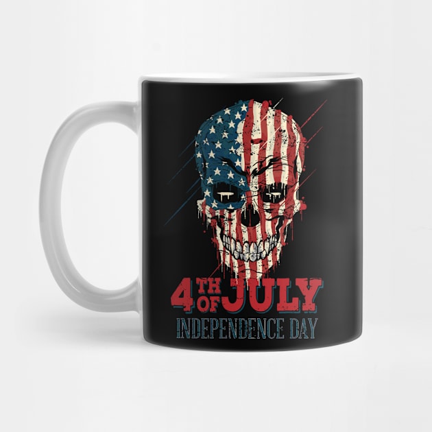 4th of July Independenca Day Skull by RockabillyM